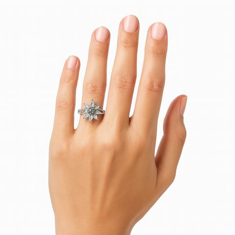 Anillo flor Plata .925