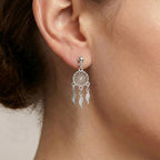 Arete Mediano Atrapa Sueños Calado Hecho a Mano Plata .925