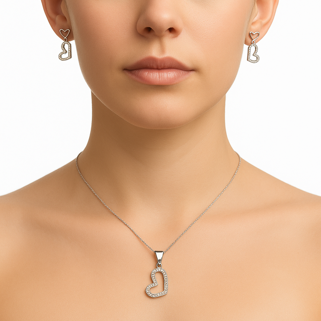 Set corazón Plata .925