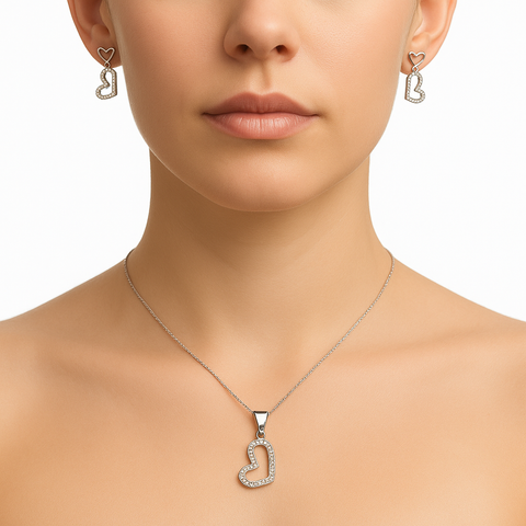 Set corazón Plata .925