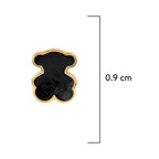 Broquel Inspirado Osos 1-1 Onix Facetado Plata .925 con Baño de Oro 18K