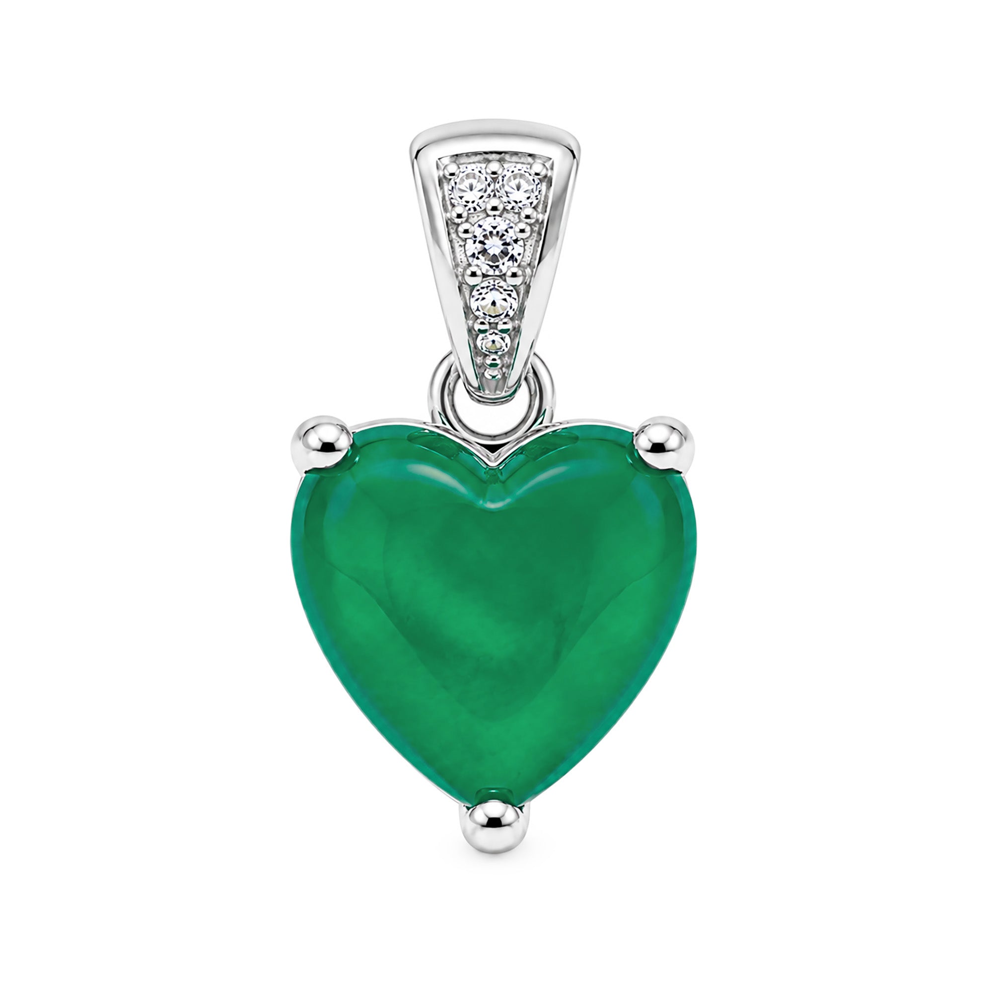 Dije Turmalina Paraiba Corazón con Circonias, Plata .925 con Rodio