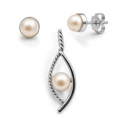 Juego Perla Natural Plata .925