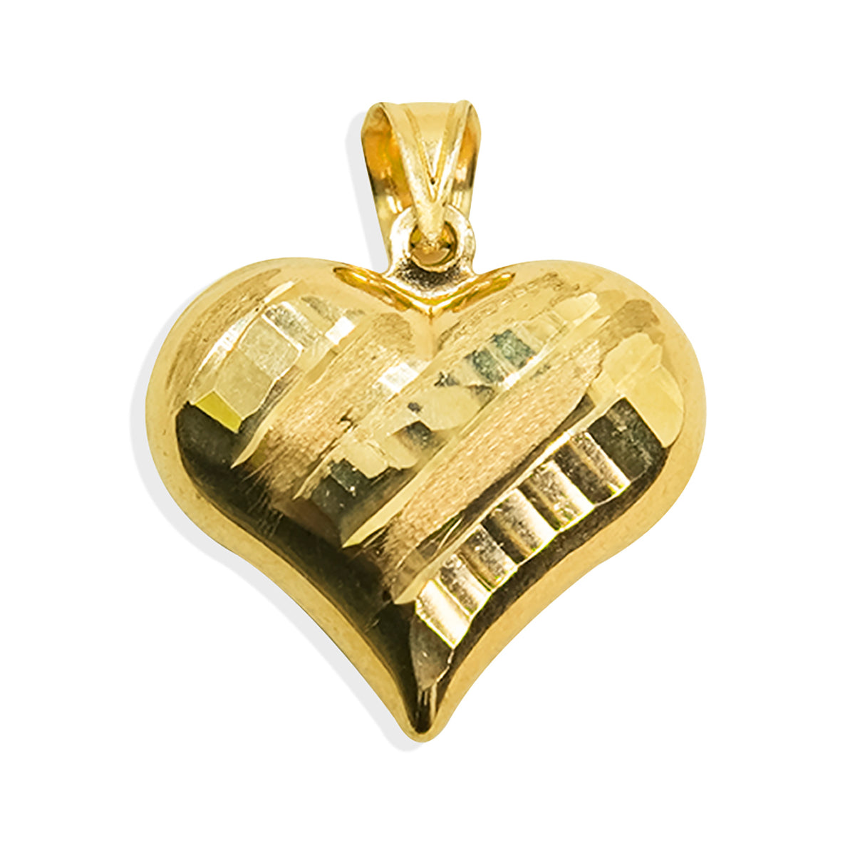 Dije Corazón Liso Bombeado Oro 10K