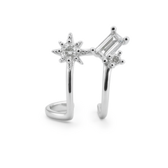 Grapa Estrella con Circonia Baguette Plata .925 con Rodio