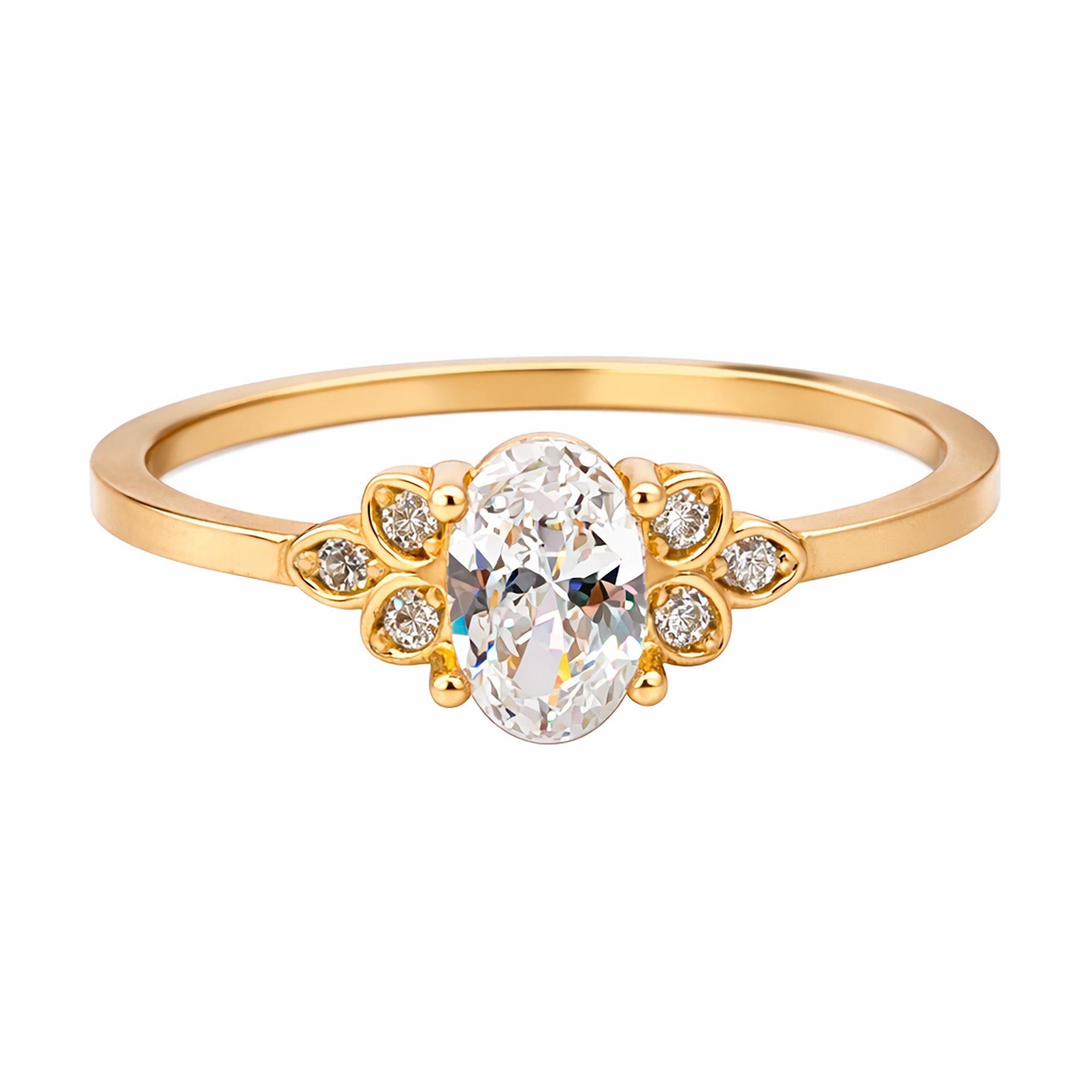 Anillo Solitario con Micro Circonias Oro 10k