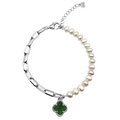 Pulsera Flor Chica Inspirada Van C con Piedras Naturales Plata .925 con Baño de Rodio