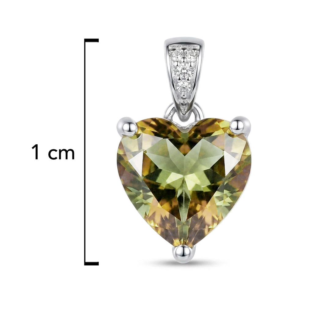 Dije Piedras SemiPreciosas Corazón de Zultanita, Plata .925 con Baño de Rodio