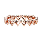 Anillo Inspirado Pan 1.1 Multi Silueta de Corazones Plata .925 con Bano de Oro Rosa