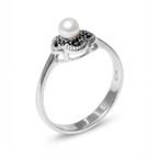 Anillo Marquesita Perla Natural Plata .925