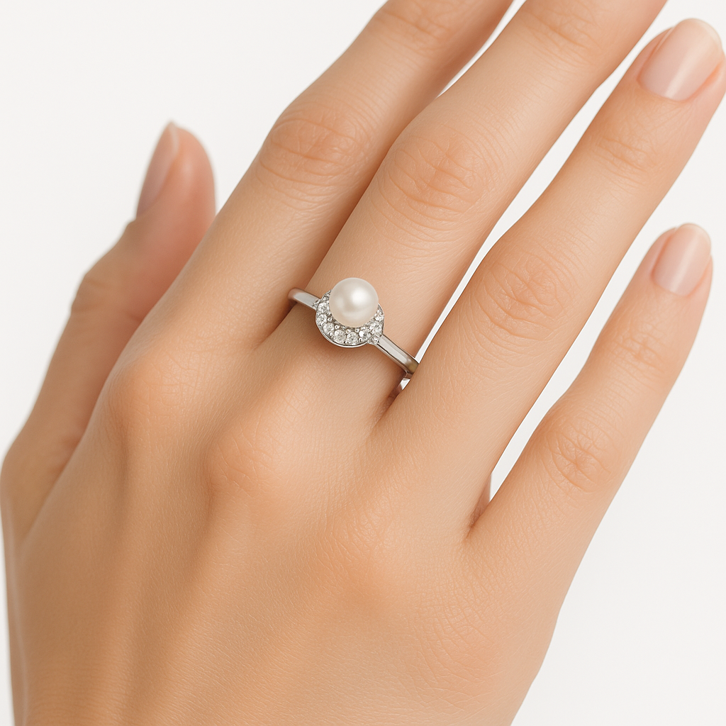 Anillo perla .925