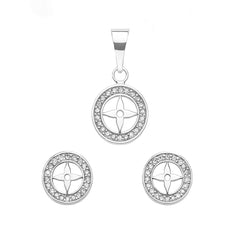 Juego Económico Inspirado LV con Circonias Plata .925