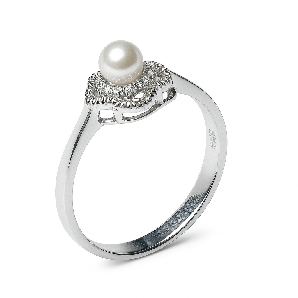 Anillo Marquesita Perla Natural Plata .925