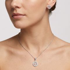 Juego Económico Inspirado LV con Circonias Plata .925