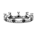 Anillo Inspirado Pan 1.1  Corona con Circonias Blancas y Negras Plata .925