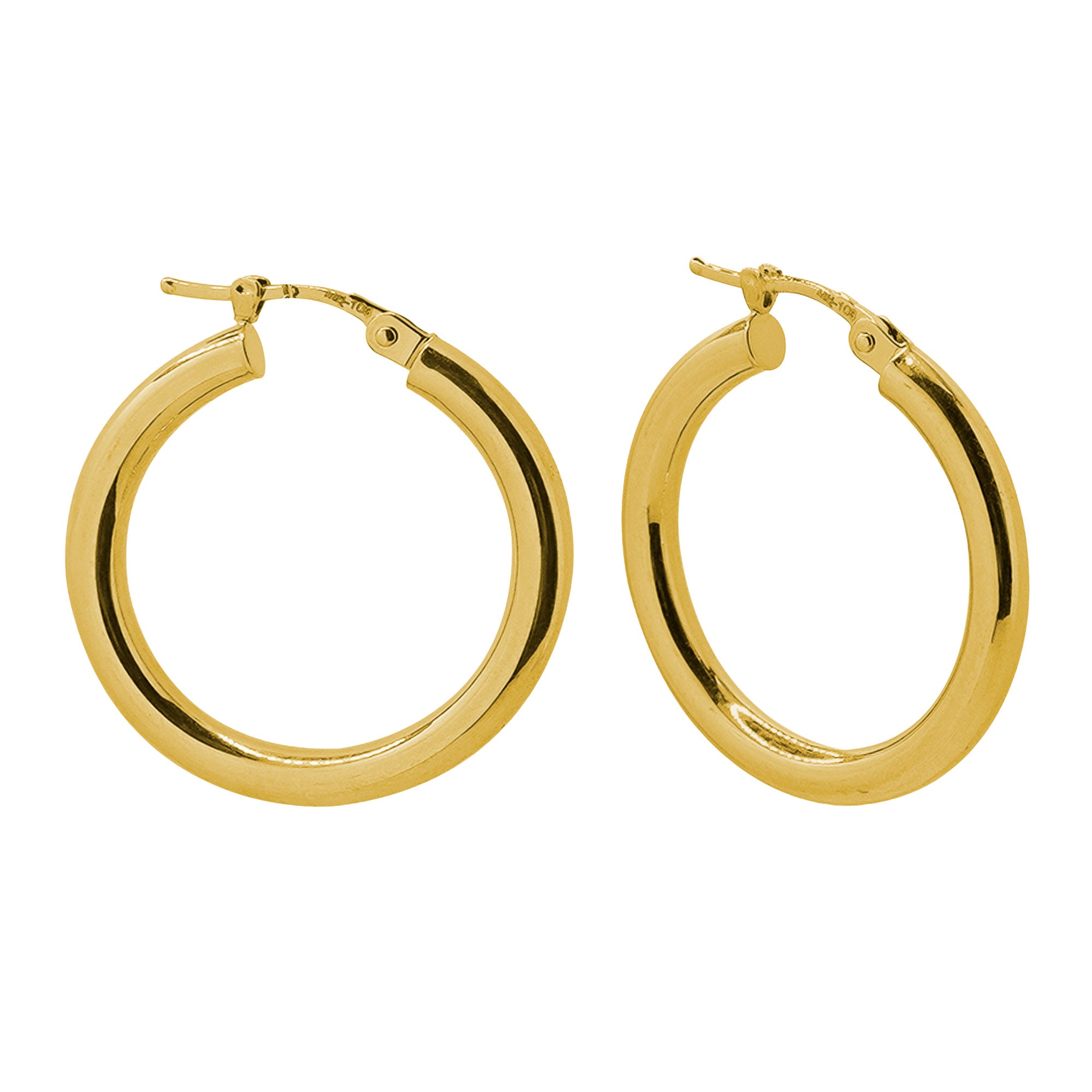 Arracada de Tubo Liso 3.6cm  Oro 10K