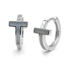 Huggies Inspirado Tiff con Madre Perla Plata .925 con Rodio