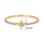 Anillo Estrella con Micro Circonias Oro 10K