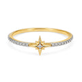 Anillo Estrella con Micro Circonias Oro 10K
