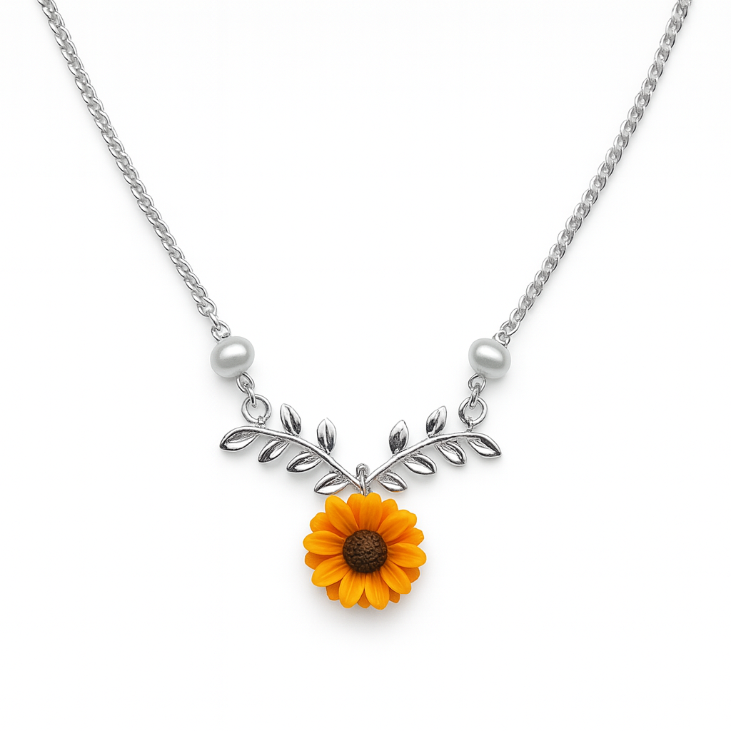 COLLAR GIRASOL PLATA .925