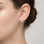 Arete Broquel Trébol de 3 Hojas Plata .925