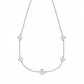 Collar Flor Ajustable Inspirado Van C con Micro Circonias Plata .925 con Baño de Rodio