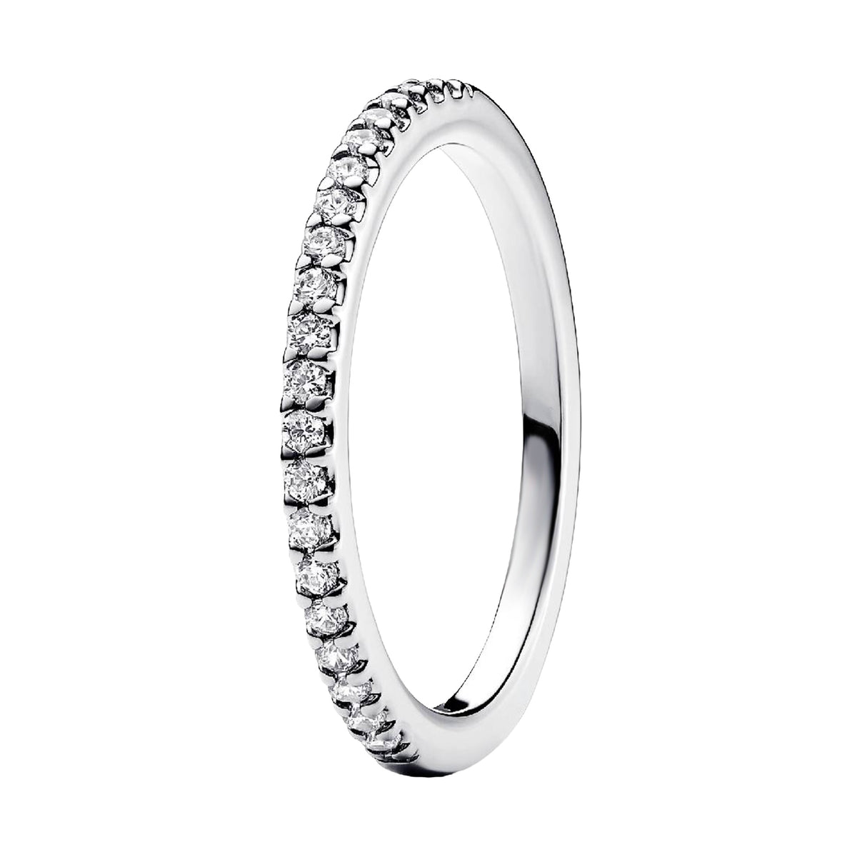 Anillo Inspirado Pan 1:1 Media Churumbela con Micro Circonias Plata .925