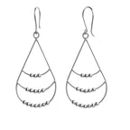 Arete Largo Estilo Gota Colgante Hecho a Mano Plata .925