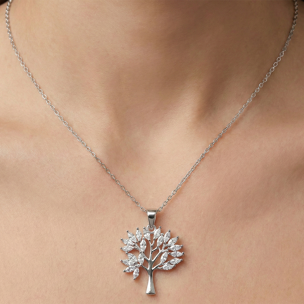 Dije Árbol de la Vida con Circonias 2.5cm Plata .925