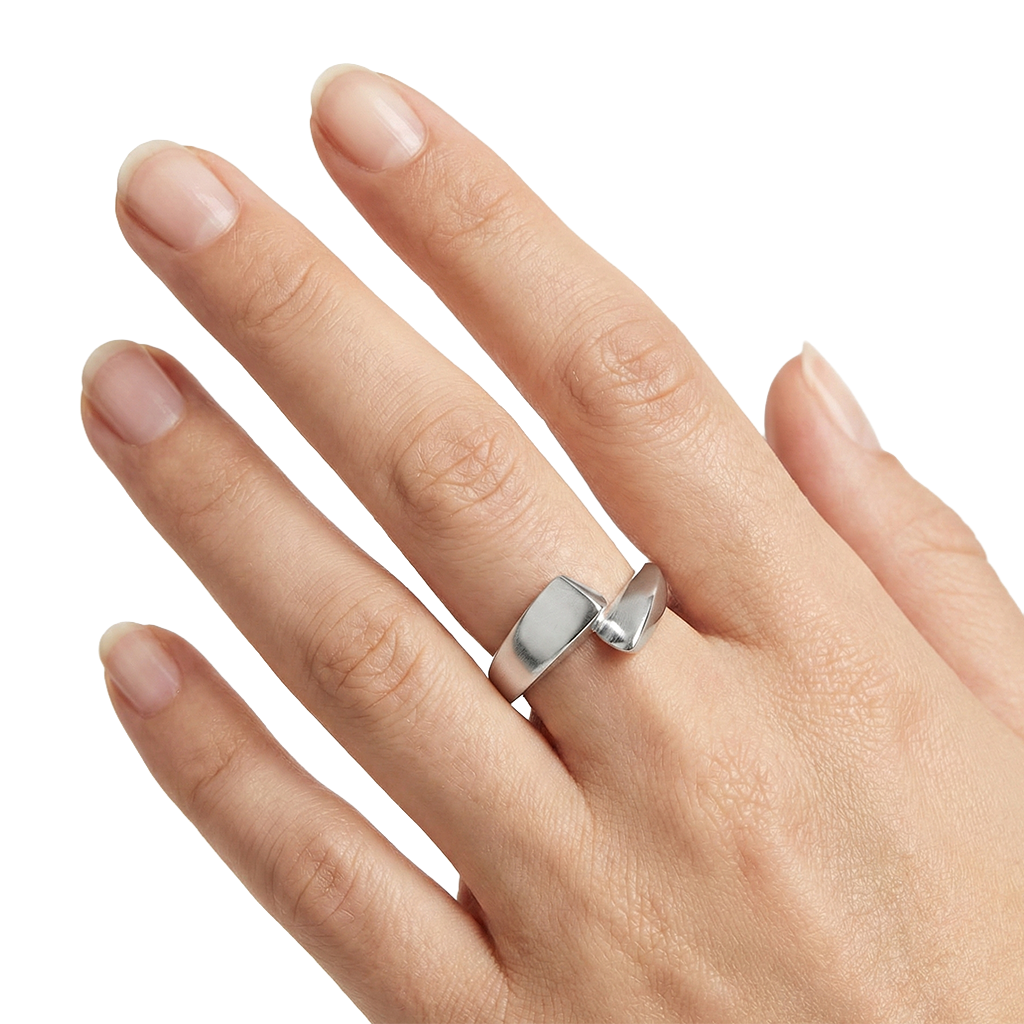Anillo Encontrado Liso Hecho a Mano, Trabajo Tierra Plata .925