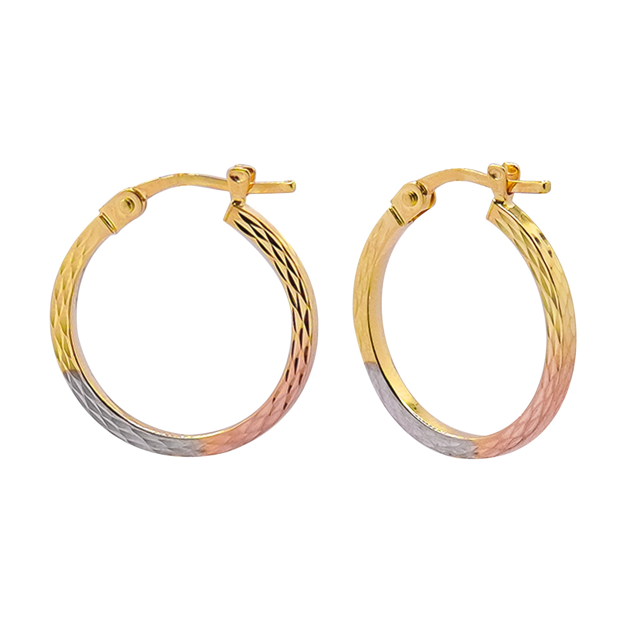 Arracada Martillada Florentina 1.9cm Oro 10K