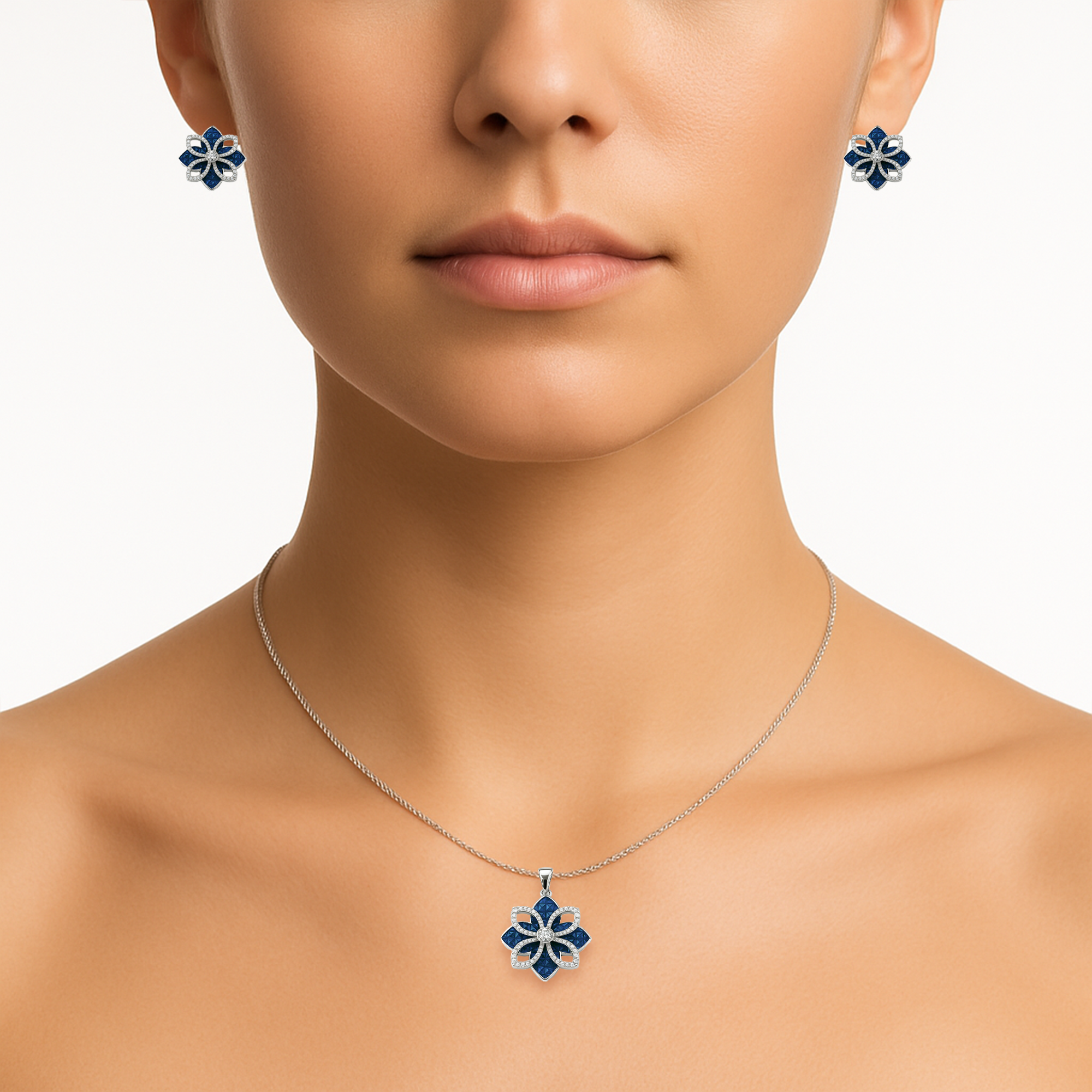 Set flor Plata .925