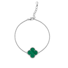 Pulsera Flor Inspirada Van C con Piedras Naturales Plata .925 con Rodio