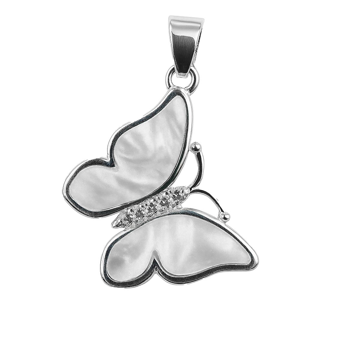 Dije Mariposa Madre Perla Plata .925