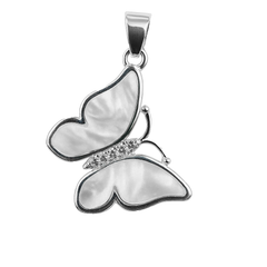 Dije Mariposa Madre Perla Plata .925