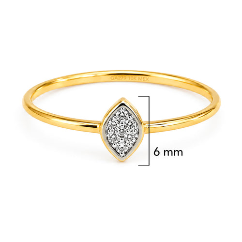 Anillo Semilla con Micro Circonias Oro 10K