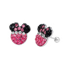 Arete Broquel Minnie con Cristales Plata .925