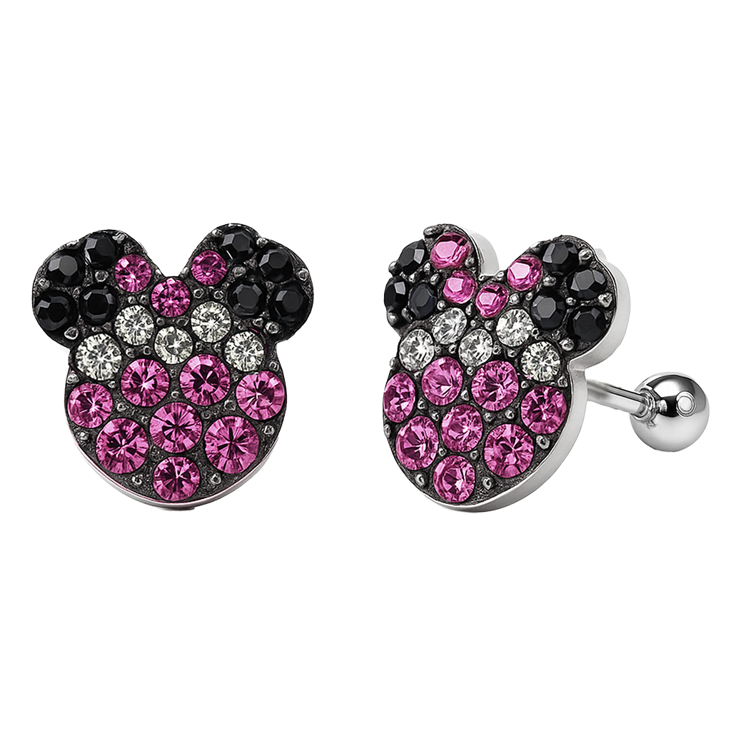 Broquel Minnie con Cristales Plata .925