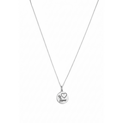 Collar con Dije Grabado Te Amo y Cadena Cubana Plata .925