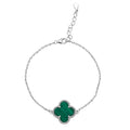 Pulsera 1 Flor Inspirada Van C con Piedras Naturales Plata .925 con Baño de Rodio