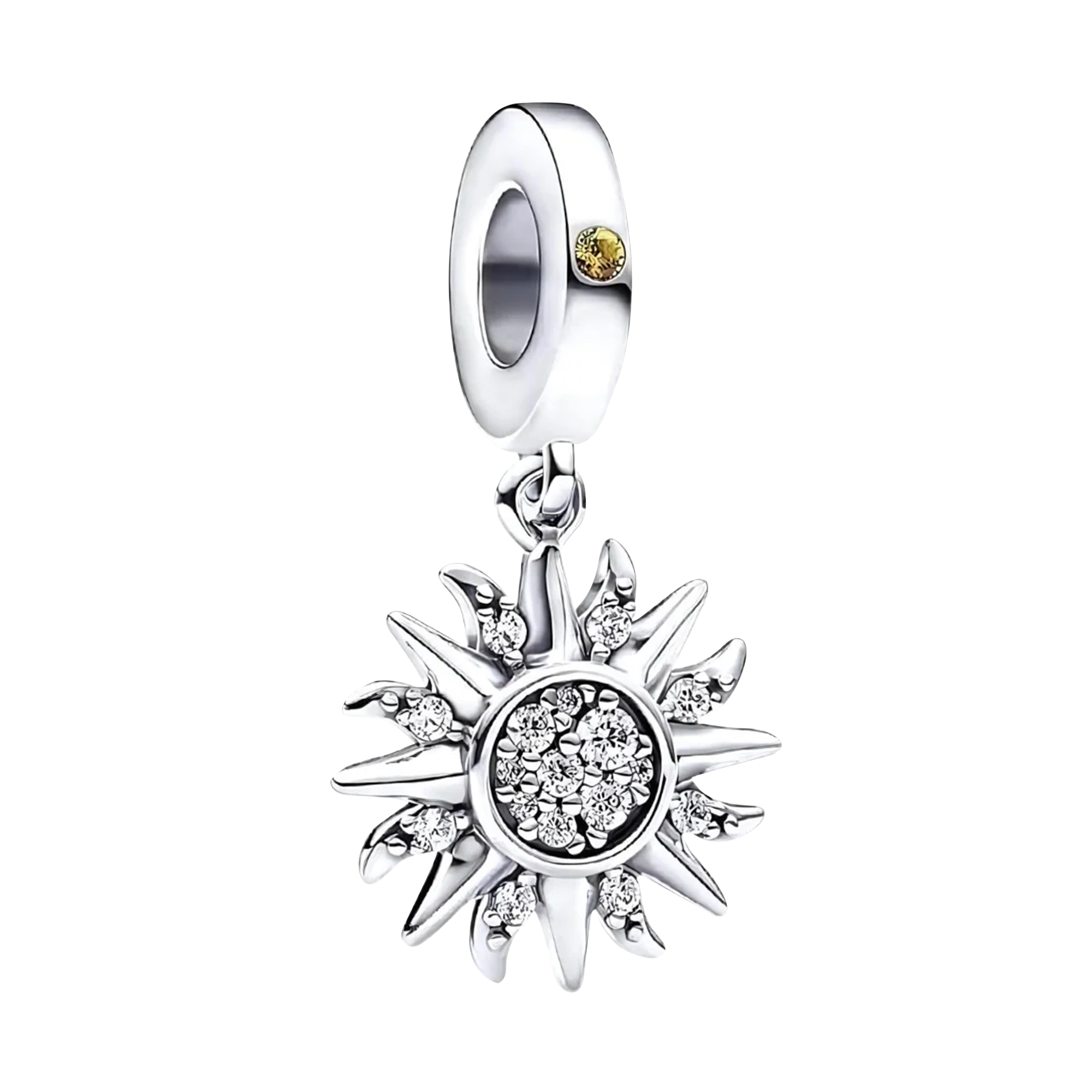 Charm Inspirado Pan 1:1 Sol con Micro Circonias Plata .925