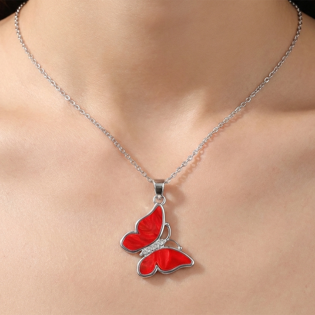 Dije Mariposa Madre Perla Plata .925