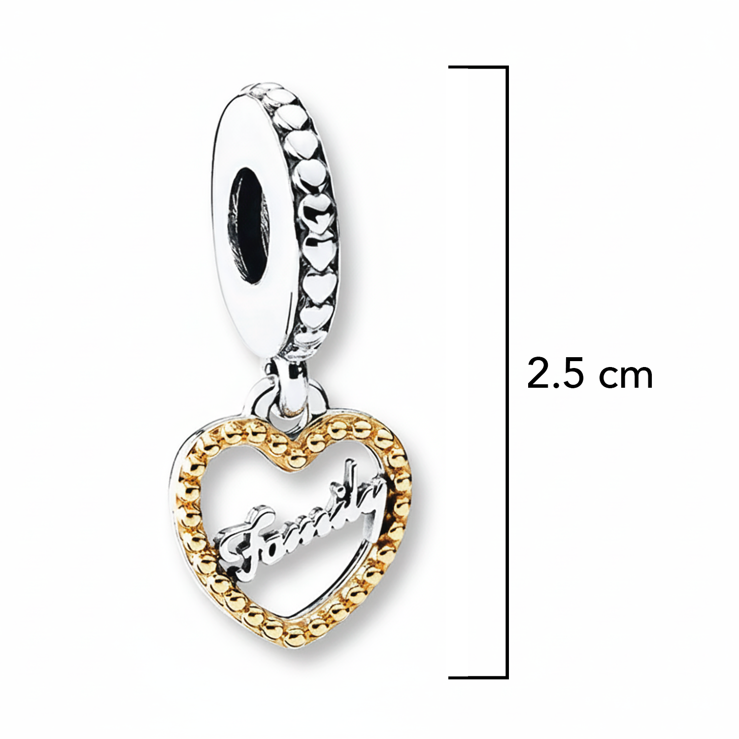 Charm Inspirado Pan 1:1 Corazón Family Plata .925