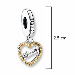 Charm Inspirado Pan 1:1 Corazón Family Plata .925