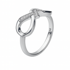 Anillo infinito Cruz con Circonias Plata .925 con Baño de Rodio