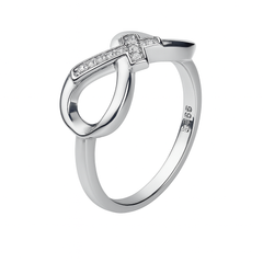Anillo infinito Cruz con Circonias Plata .925 con Rodio