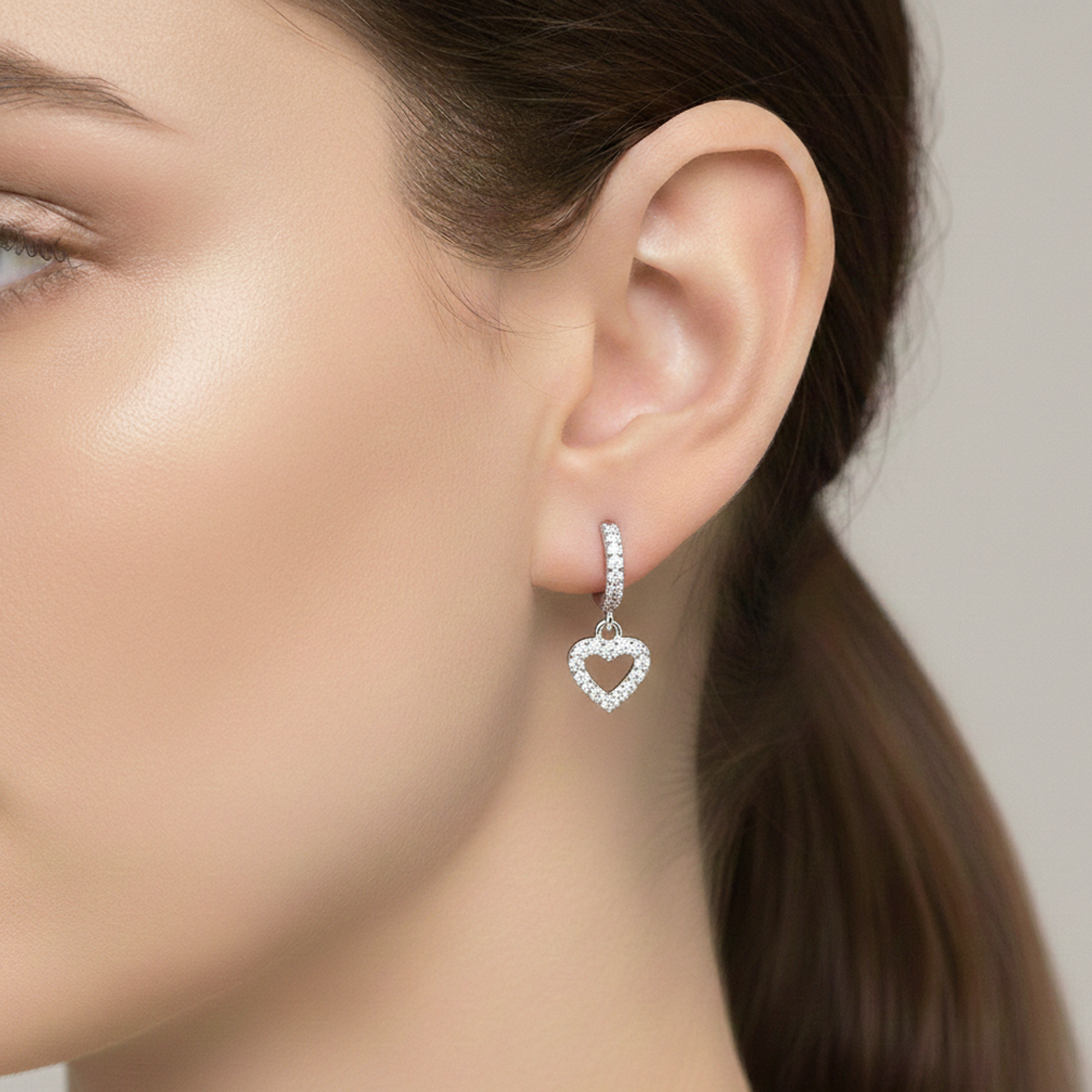 Huggies Chicas de Corazón con Micro Circonias Plata .925