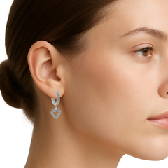 Huggies Chicas de Corazón con Micro Circonias Plata .925