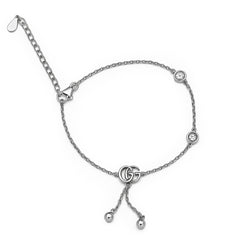 Pulsera Inspirada GG con Circonias Plata .925 con Rodio