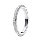 Anillo Inspirado Pan 1.1 Banda Estilo Oxidado con Micro Circonias Plata .925